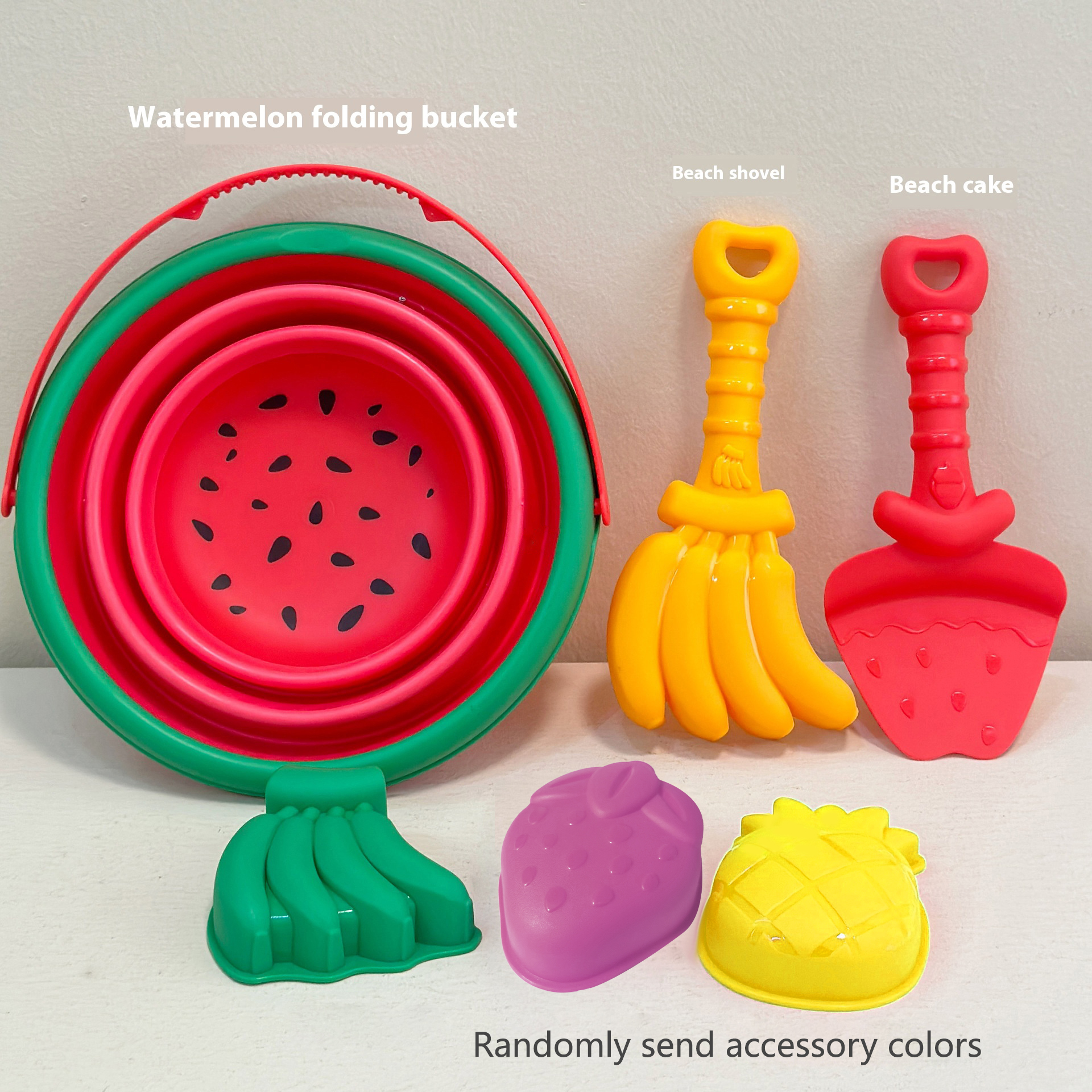 Foldable Beach Bucket Set with Sand Molds & Travel Friendly Kids Sand Toys