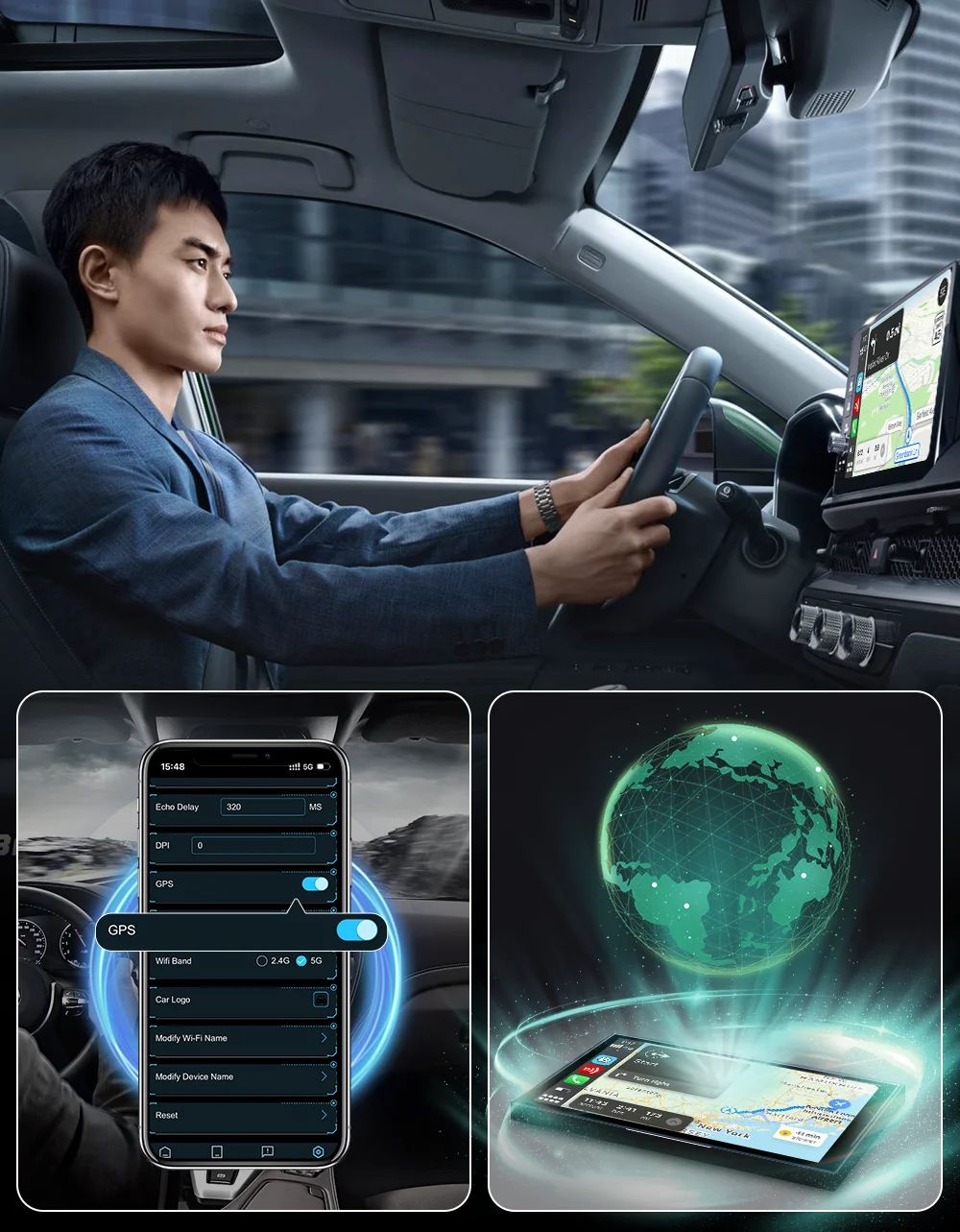 Carlin Kit 5.0 Wireless CarPlay Android Auto Adapter