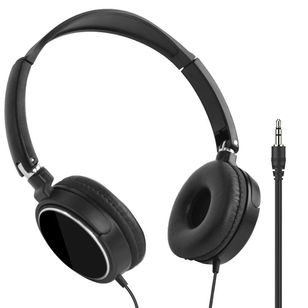 Foldable Wired Headset with Noise Cancellation and 3.5 mm Jack
