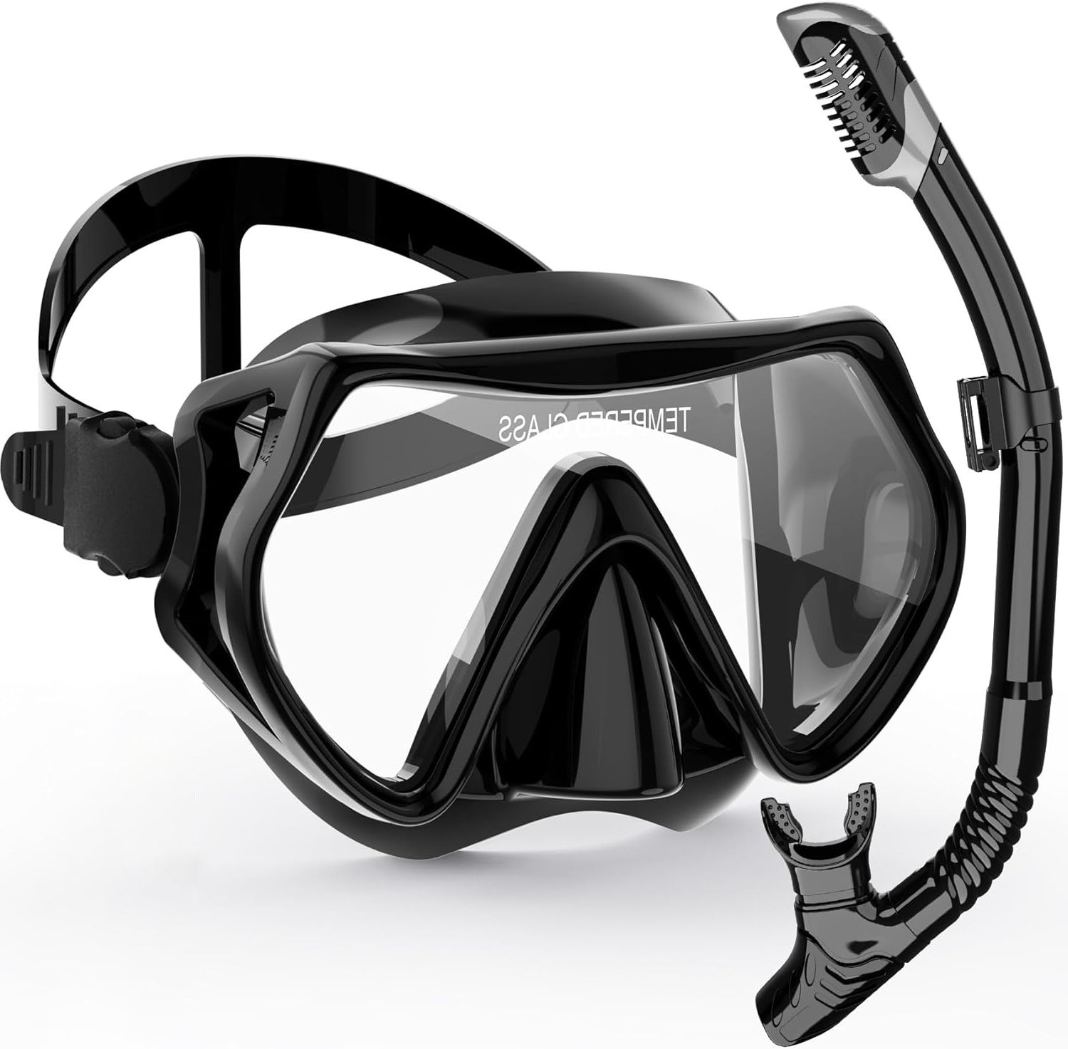 Professional Snorkeling Mask Set Anti Fog Diving Mask with Dry Snorkel Silicone Seal