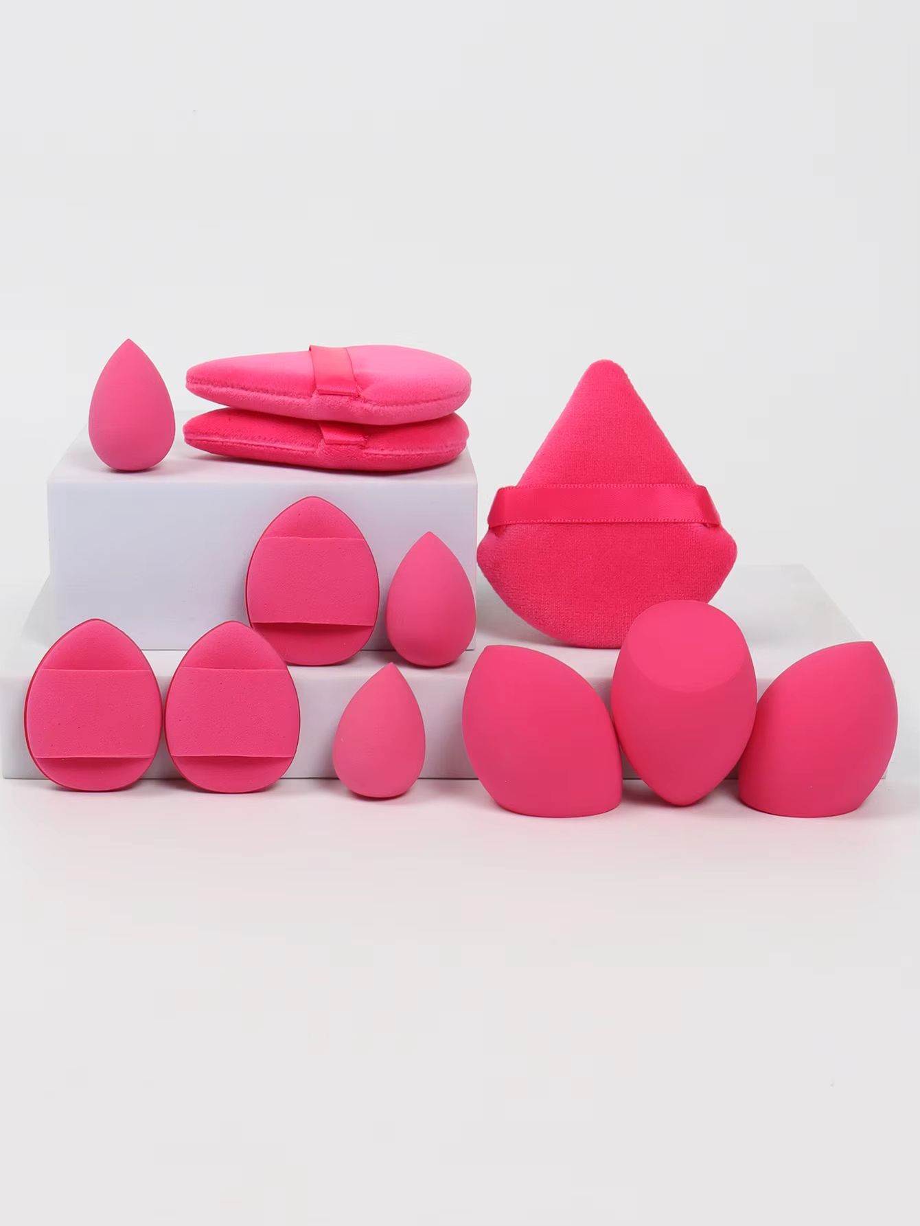 All-Purpose 12-Piece Makeup Sponge Set with Puffs and Beauty Eggs