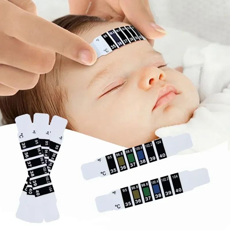 10/20Pcs Forehead Strip Thermometers | 35–40°C Fever Monitor for Kids | Multi-Use Temperature Stickers