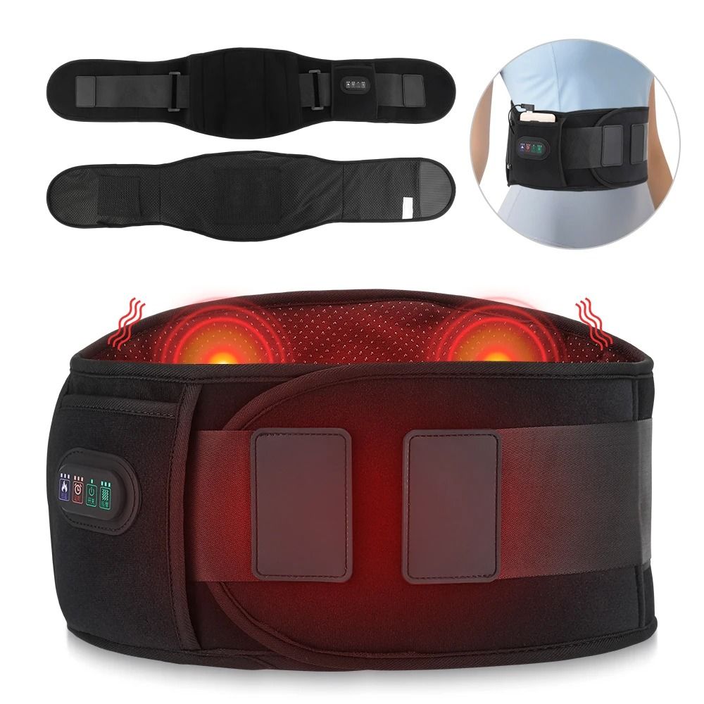 USB Infrared Heating Belt Back Waist Massage Support Brace Band Warmer Thermal Pad