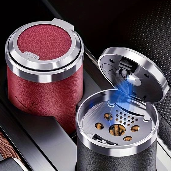 Portable LED Car Ashtray, Smoke Ashes Holder for Mercedes Benz, Compatible with A Class, C Class, E Class