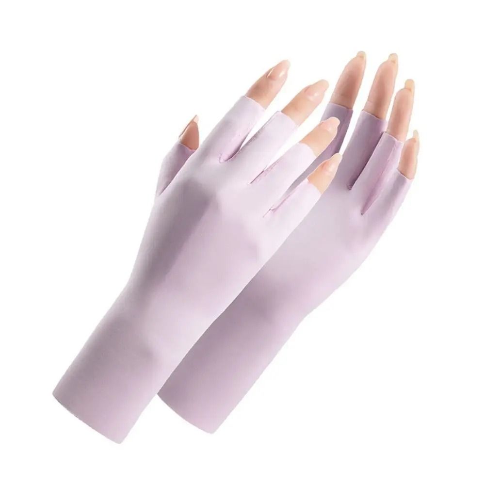 UV Protection Nail Art Gloves Open Finger Manicure Safety Gloves