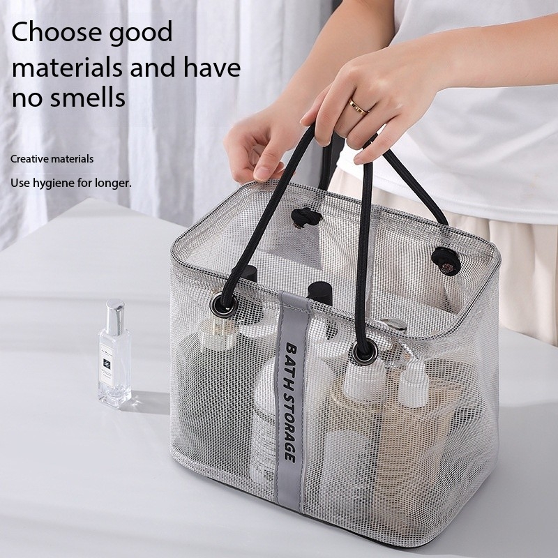 Collapsible Mesh Drain Basket Travel Toiletry Organizer with Carry Handle