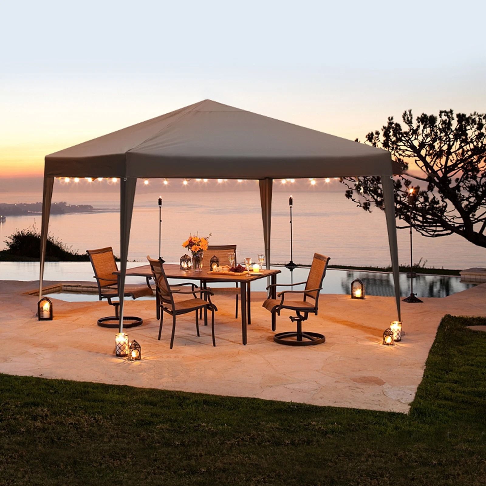 Pop Up Gazebo Canopy Party Tent with Carry Bag Portable Outdoor Shelter