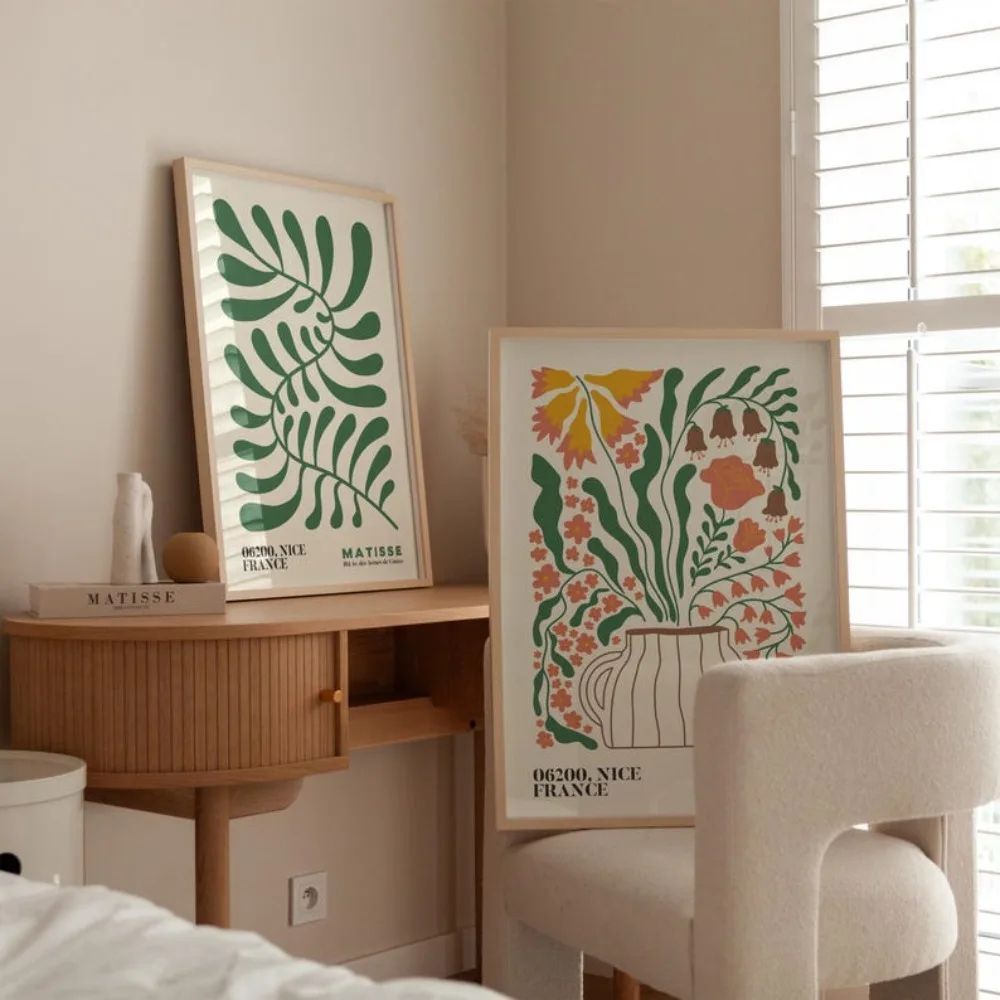 Frameless Matisse Floral Boho Wall Art Prints