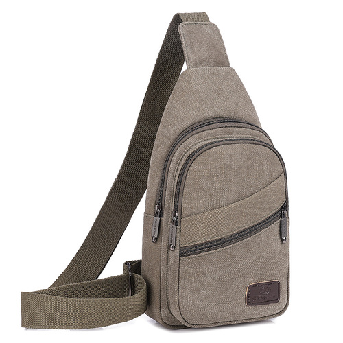Canvas Crossbody Bag for Men, Outdoor Fashion Sports Bag, Casual Black Male Travel Satchel
