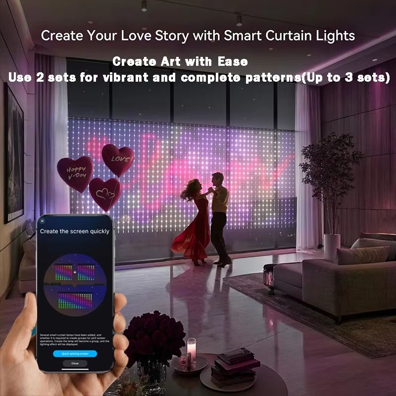 Smart LED Curtain Fairy Lights USB Powered with App and Remote Control