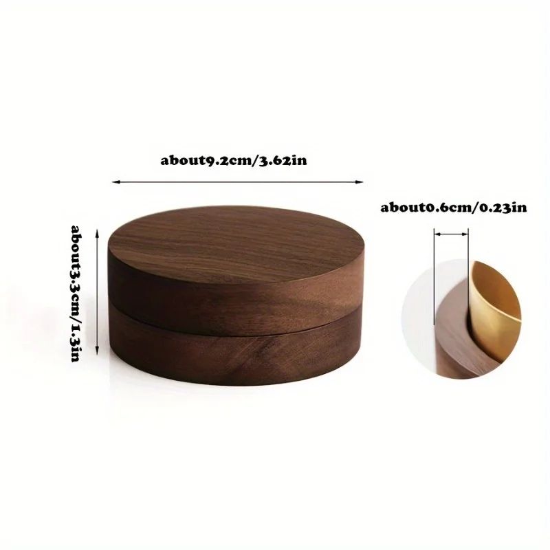 Round Wooden Ashtray with Lid