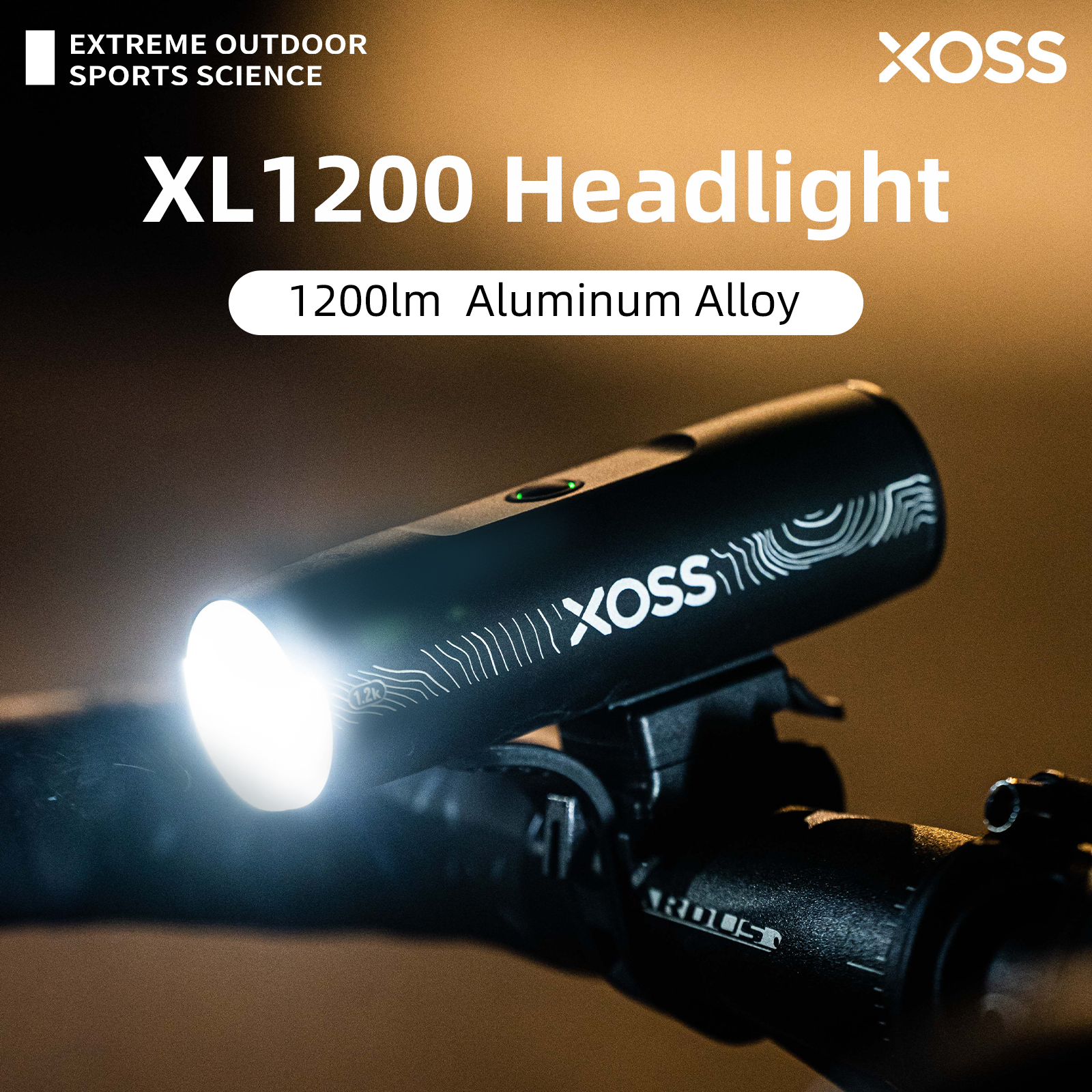Bike Light XL Headlight, Waterproof Rechargeable Front Lamp, Ultralight Aluminum Bicycle Light & Flashlight