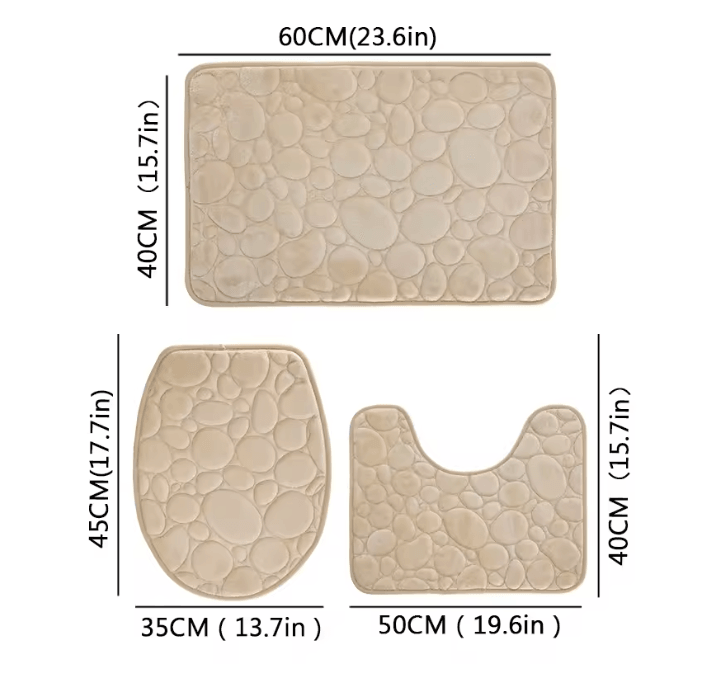 AquaStone Plush Bathroom Mat Set