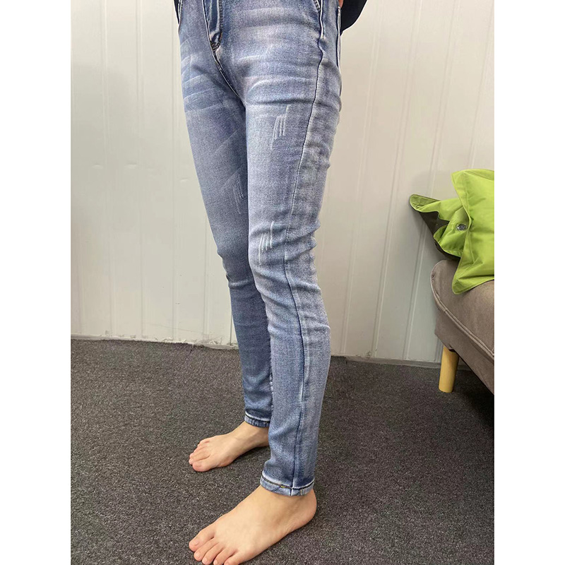 Women Thermal Jeans, Warm Fleece Lined Winter Denim Pants, Stretch Skinny Retro Blue Thicken Pencil Trousers