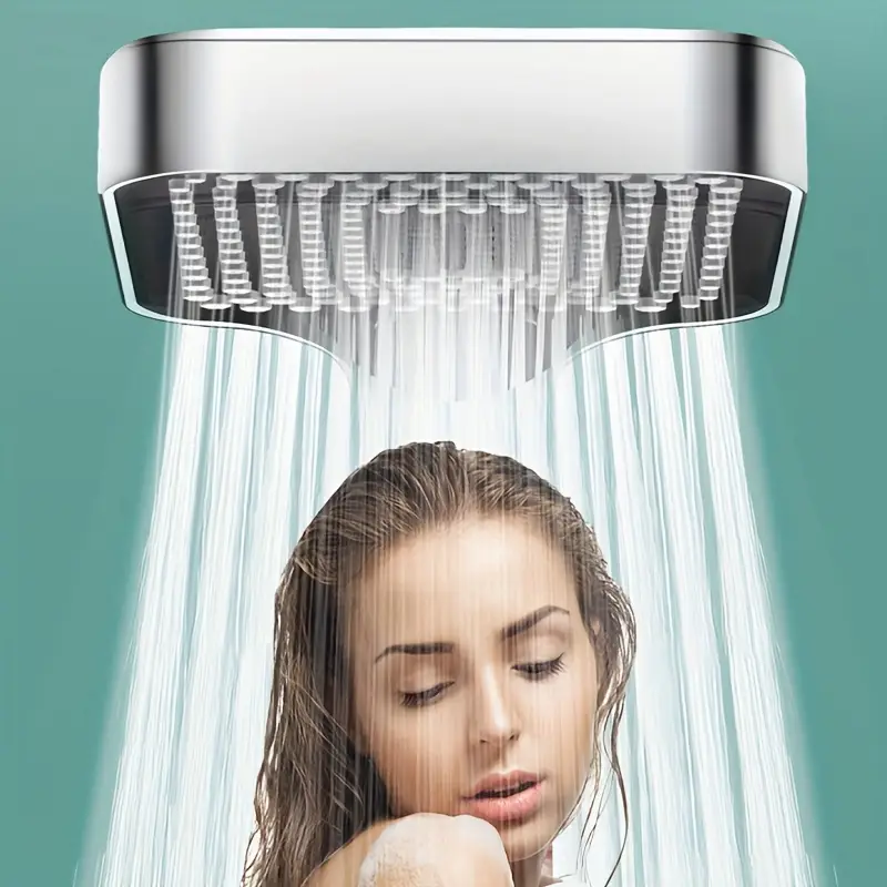 Booster Shower Head Square Button Adjustable Shower Head Thickened Water Outlet Set for Ultimate Shower Comfort
