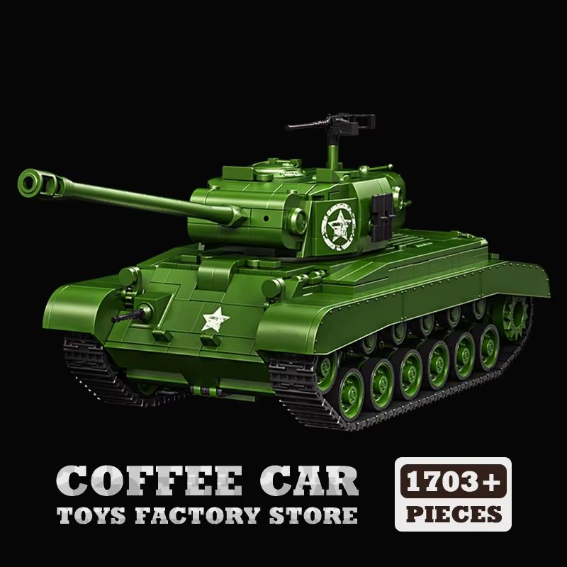 WWII US Army M4 Tank Building Blocks Set Military Model Puzzle Toy