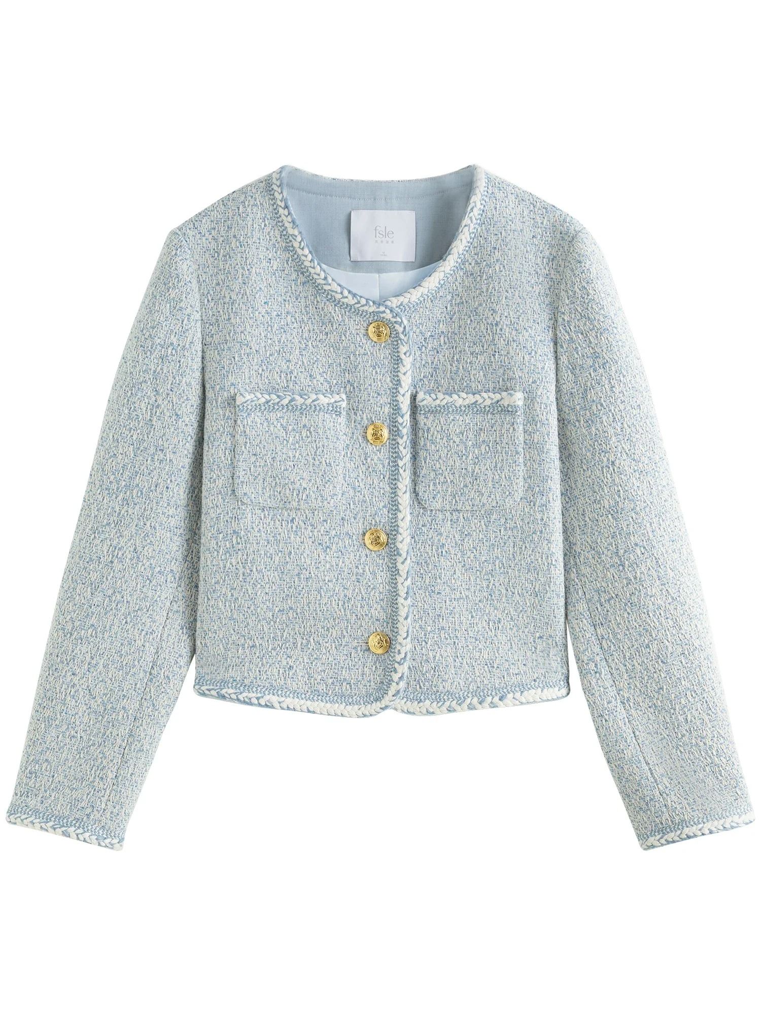 Wool Blend Temperament Tweed Jacket