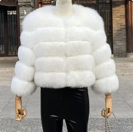 2024 Luxury Faux Raccoon Fur Coat | Premium Fluffy Winter Jacket & Thick Warm Furry Outerwear System