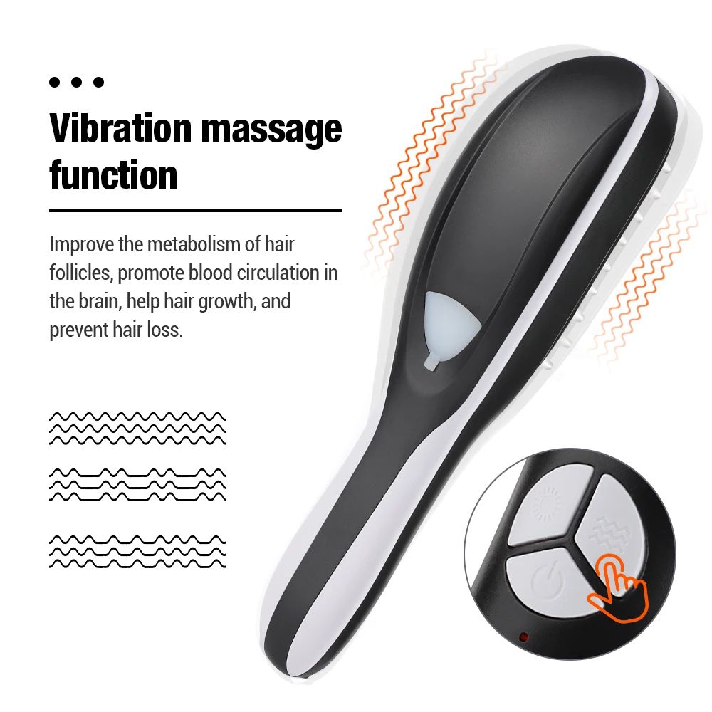 Electric Hair Growth Comb Scalp Massage Spray Brush with LED Therapy