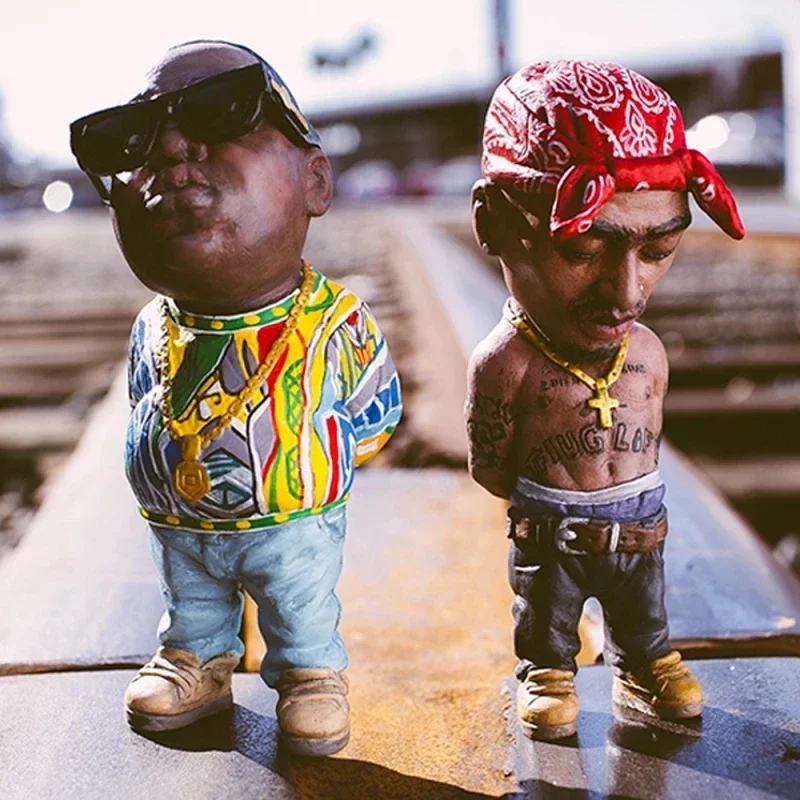 Cool Hip Hop Guy Ornaments, Tupac Figurine New Rapper Star, Home Living Room Office Decor Doll Rapper, Creative Desktop