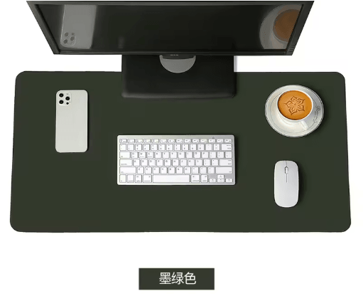 White PU Suede Desk Mat and Mouse Pad Large Non Slip Waterproof Desk Pad