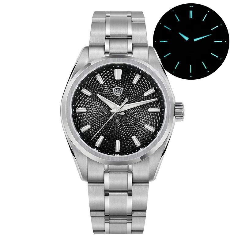 Guilloche Dial Quartz Watch – High-Precision Sweep Movement Luxury Timepiece