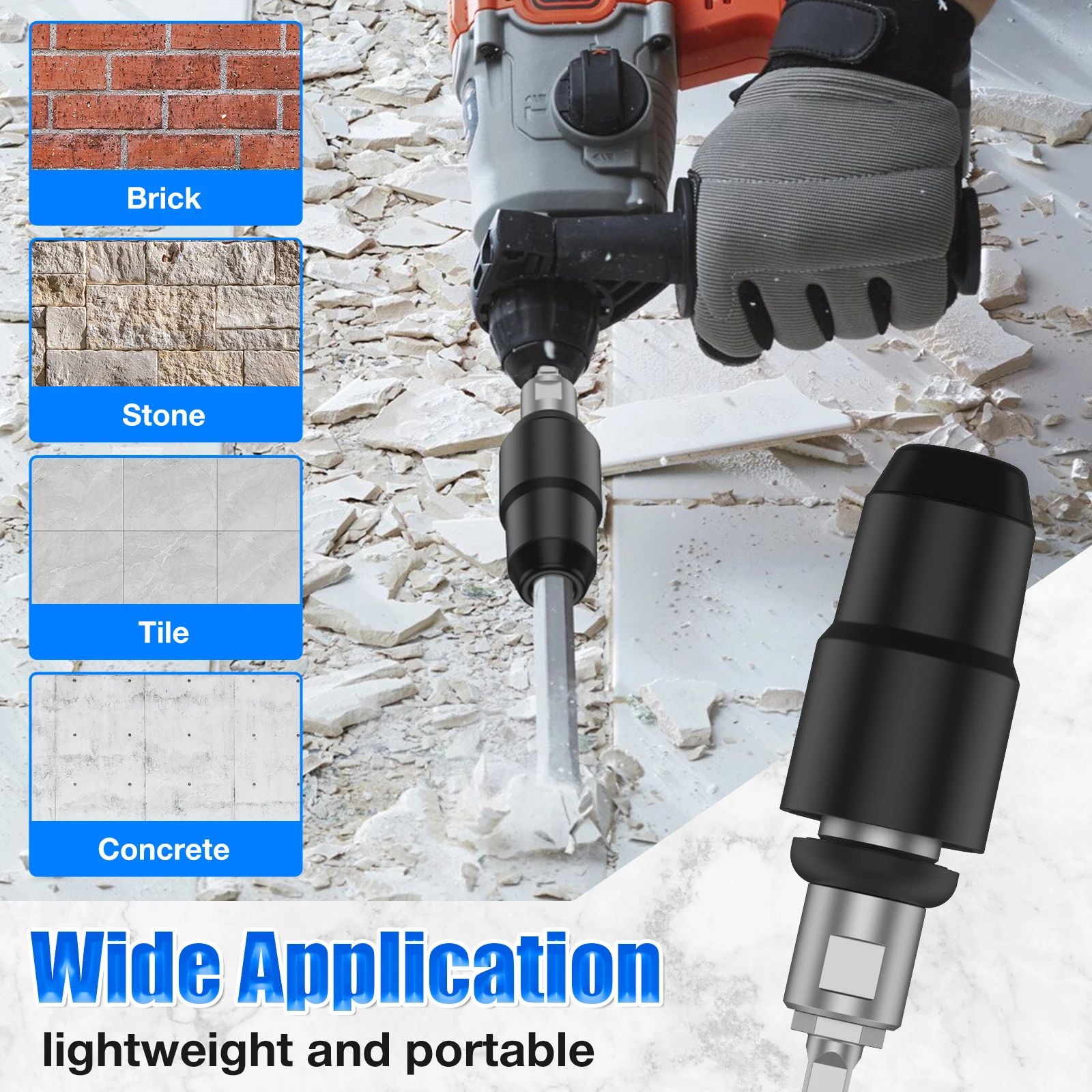Carbon Steel Drill Bit Adapter for Rotary Hammer Concrete Tool