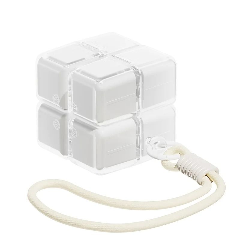Magic Cube 8 Grid Pill Organizer Box with Hanging Rope Moisture Proof Travel Medicine Storage
