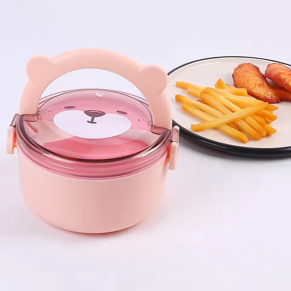 BearBuddy Leak-Proof Cartoon Lunch Box with Utensils – Printers Edition