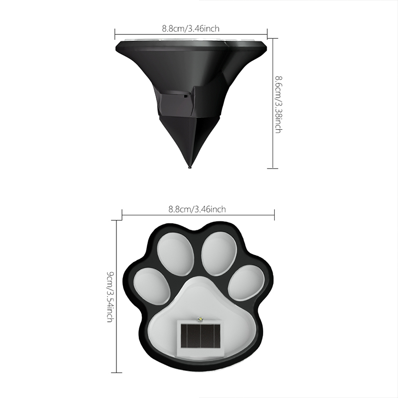 Waterproof Outdoor LED Solar Light Cat Animal Paw Print Garden Path Lamp for Lawn Decor