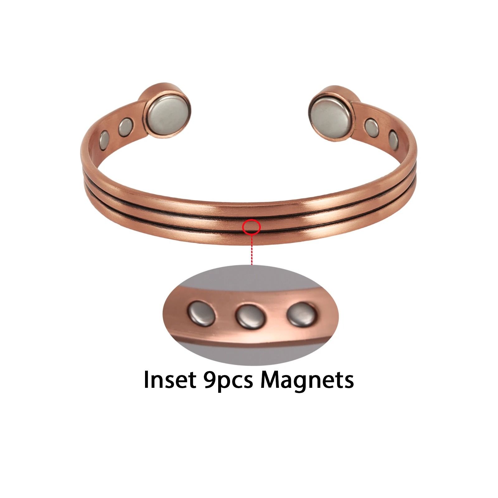 Pure Copper Magnetic Bracelet with Adjustable Desig
