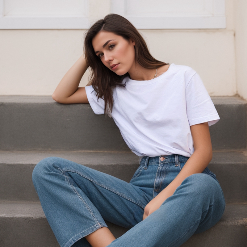 Black & White Grams Heavy T-shirt Casual Comfortable O-neck Tee for Women, Stylish Apparel