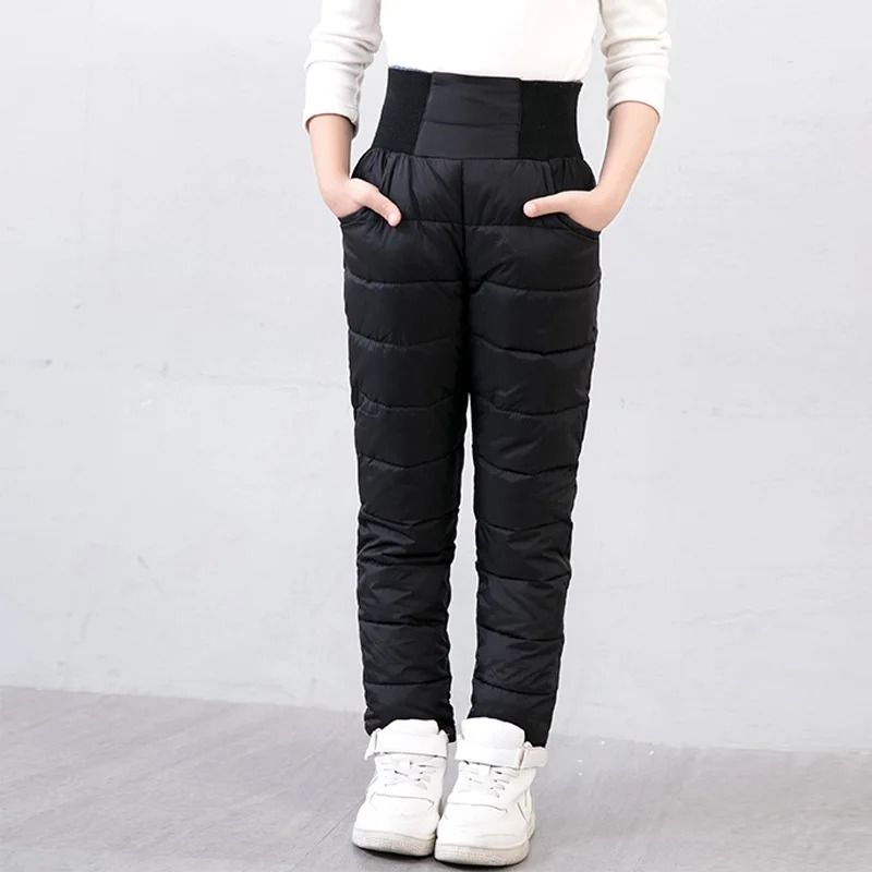 Kids Waterproof Winter Pants with Cotton Padding and High Waist Design