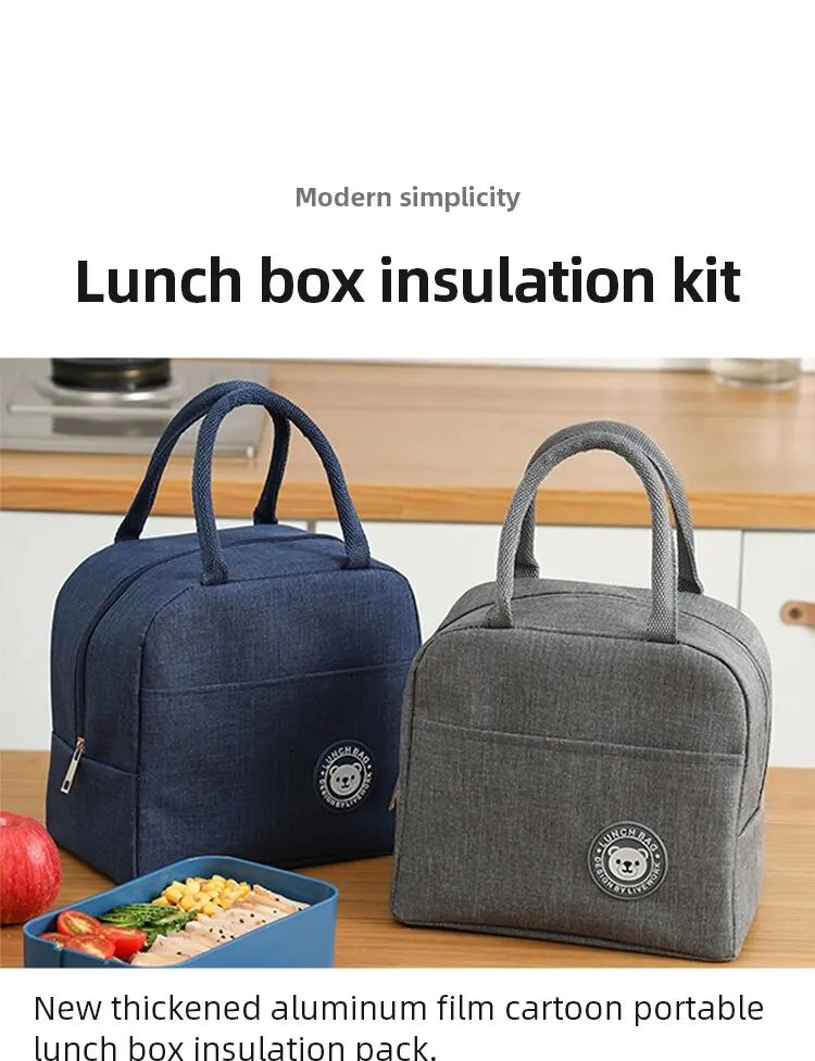 Insulated Canvas Lunch Tote Bag