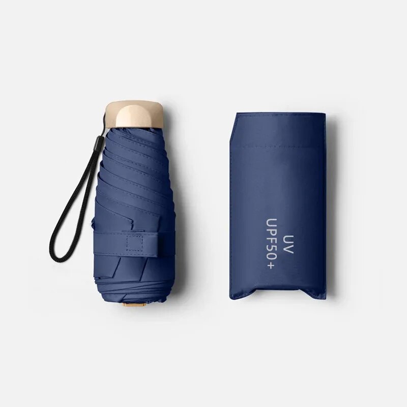 Mini Sun Umbrella with UV Protection Compact Pocket Parasol for Sun & Rain