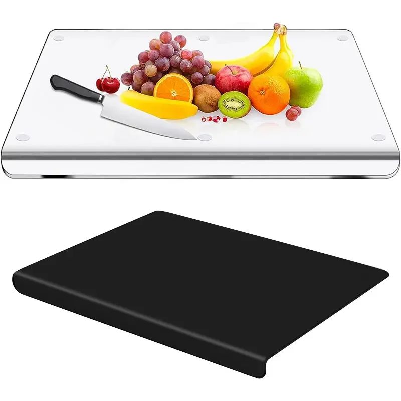 Clear Acrylic Cutting Board with Counter Lip – Anti-Slip Acrylic Cutting Board for Modern Kitchens