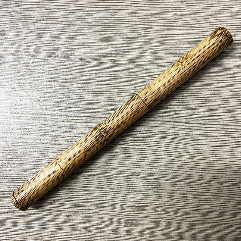 Handmade Natural Bamboo Wood Fountain Pen 0.5mm Fine Tip Beautiful Golden Stripes Perfect Business Office Gift