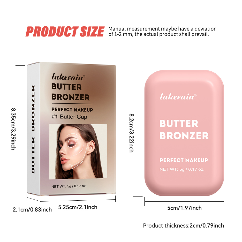 Butter Blush Matte Cheek Tint, Waterproof Face Contouring Cosmetics, Natural Soft Female Makeup, High Pigment Glow