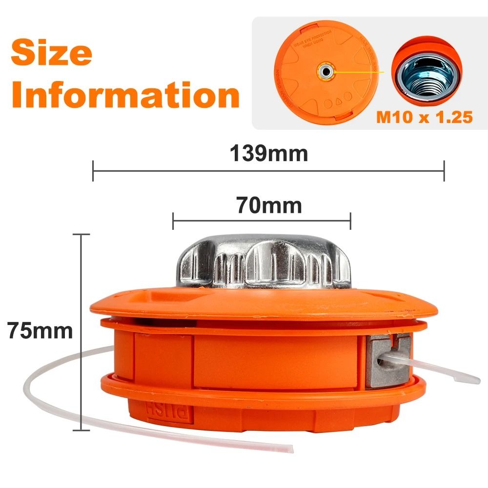 CMCP M10 Aluminum Nylon Brush Mower Bump Spool – Heavy-Duty Grass Trimmer & Gasoline Brush Cutter Head