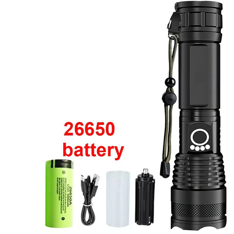 High Power Rechargeable LED Tactical Flashlight with Zoom