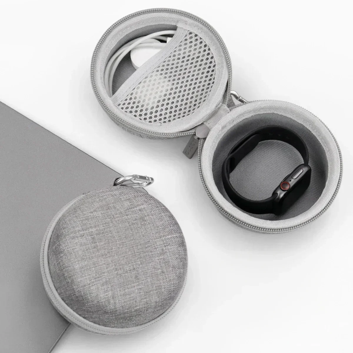 Apple Watch Organizer, Charger, Data Cable, Headphone Storage Bag, Hard Shell Cover for Watch