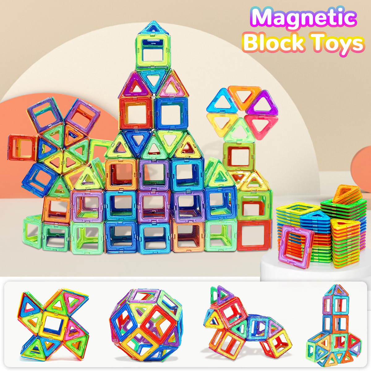 Educational Magnet Toys, Medium Size Magnetic Building Blocks for Kids