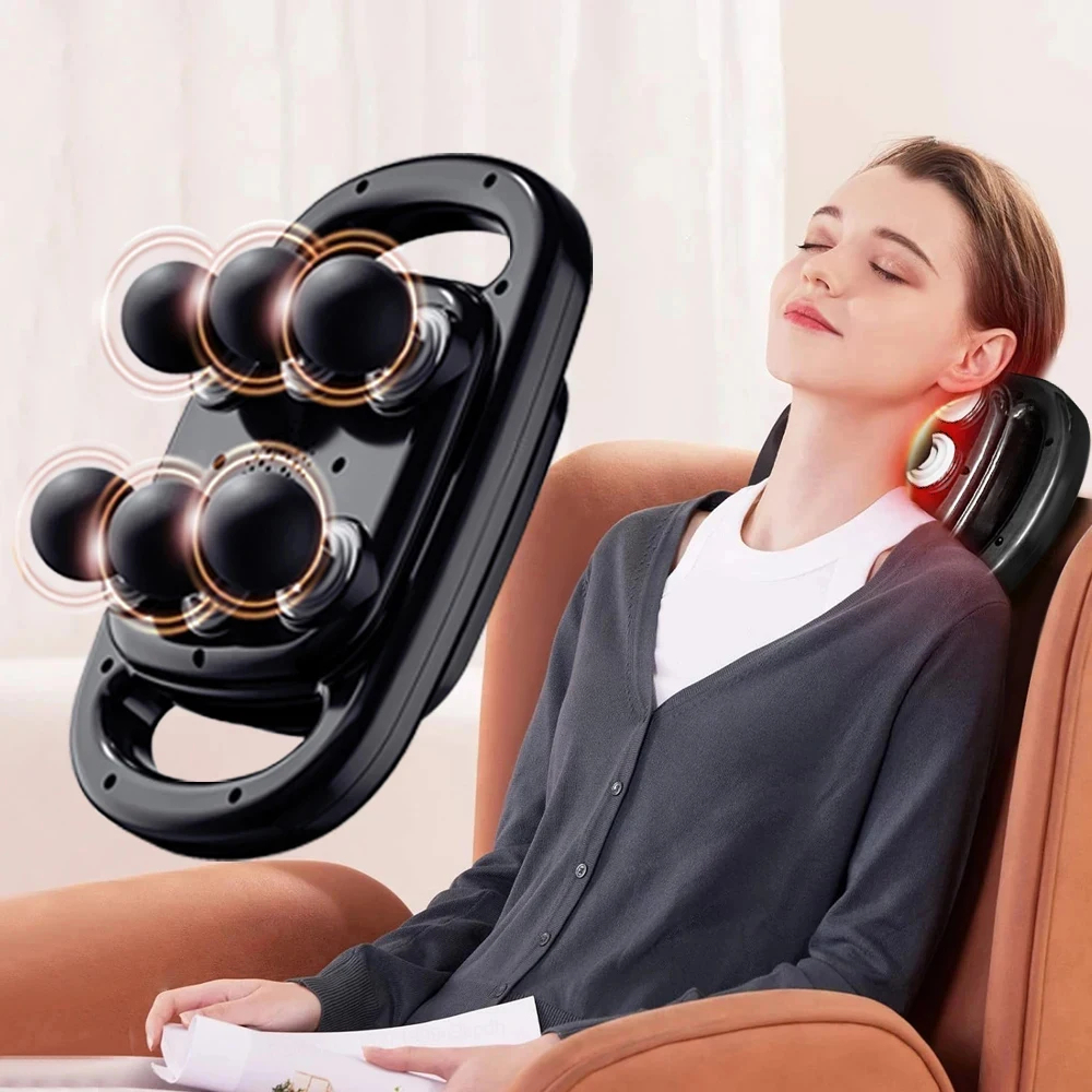 Deep Tissue Massage Gun, 6 Head Percussion Massager, Neck and Cervical Spine Pain Relief, Full Body Muscle Recovery