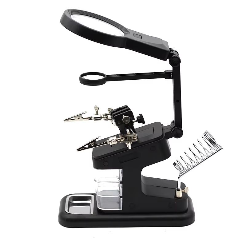 3-in-1 Welding Magnifying Glass With LED Light and Soldering Iron Stand