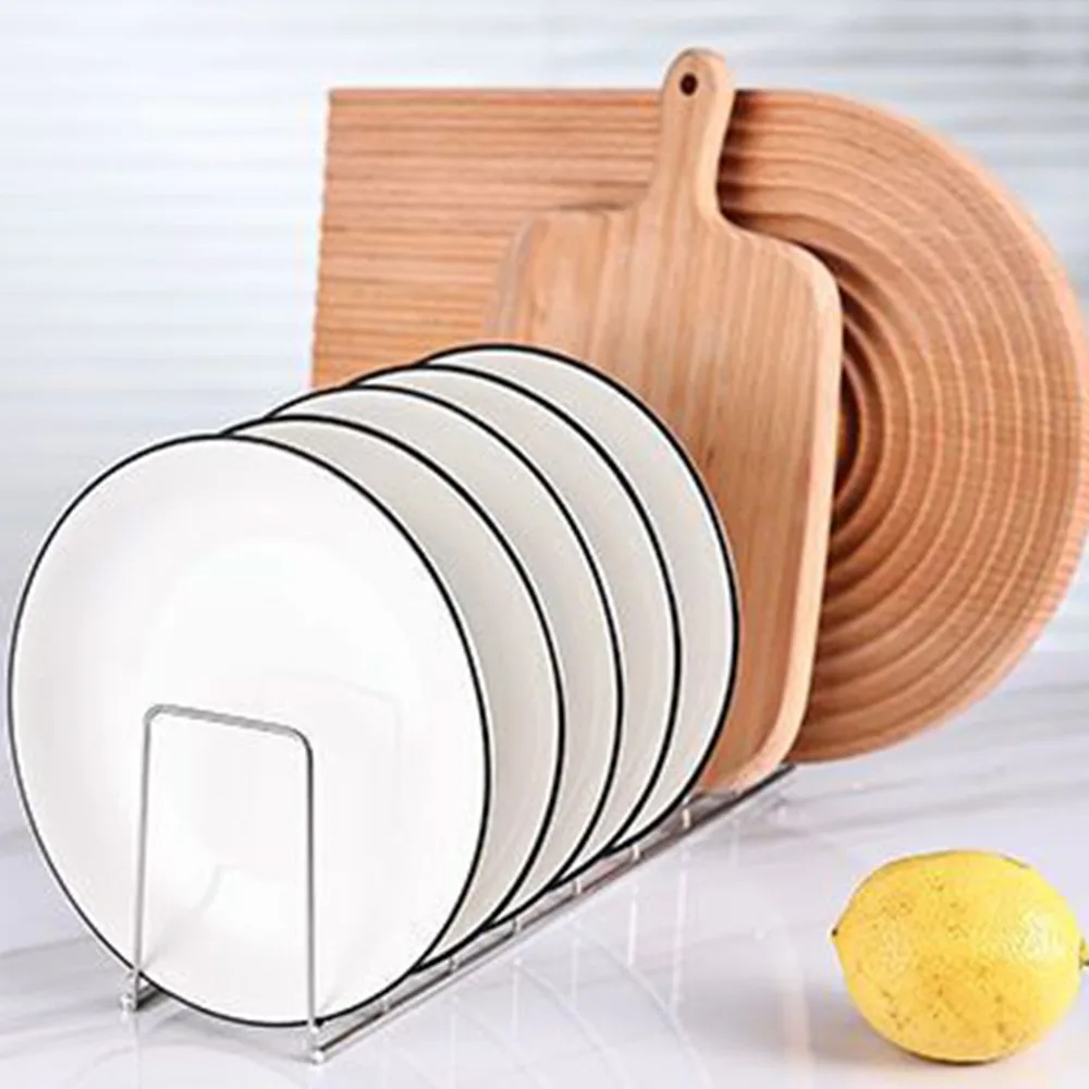 Stainless Steel Dish Draining Rack – Space-Saving Plate & Bowl Holder for Kitchen Organization