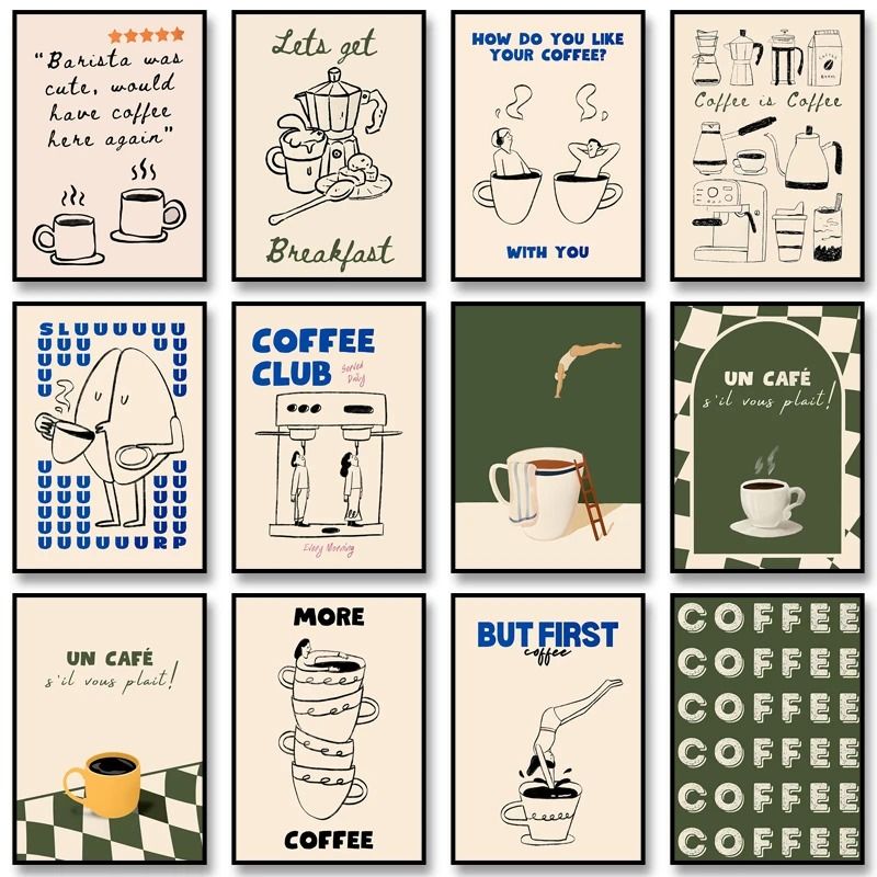Surreal Coffee Diver Canvas Poster | Trendy Kitchen Gallery Wall Art
