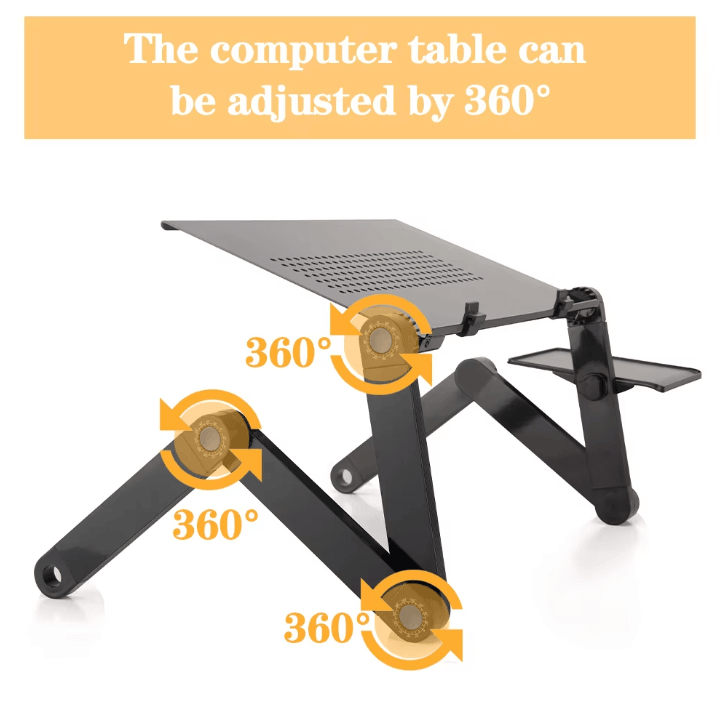 Adjustable Laptop Desk Stand Portable Aluminum Ergonomic Lapdesk with Mouse Pad
