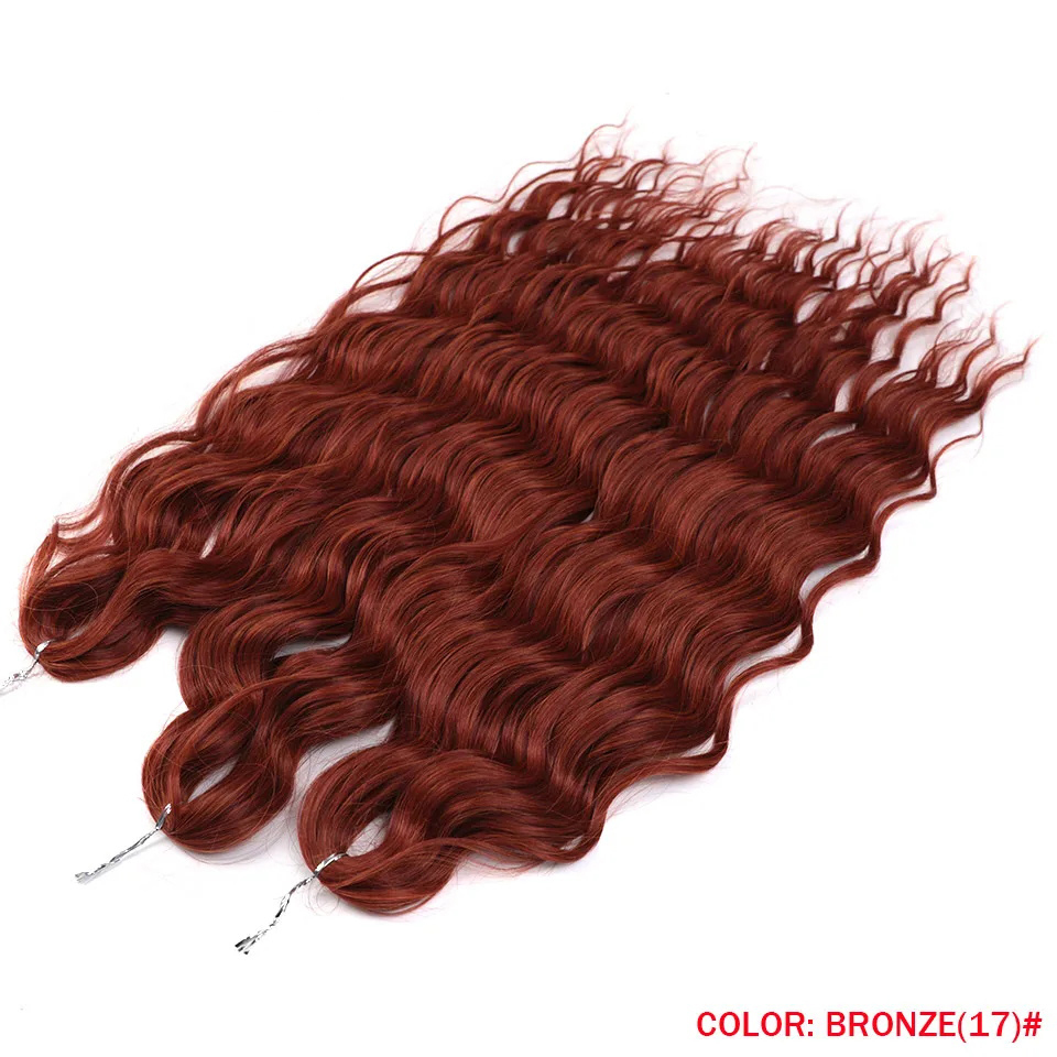 Noble Hair Synthetic Loose Deep Wave Braiding Hair Extensions Ombre Blonde Twist Crochet Curly Water Wave Braid