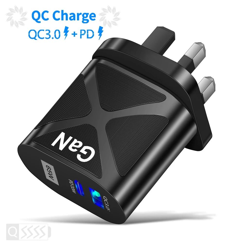 65W GaN High-Fidelity USB-C and Quick Charge 3.0 Fast Charging Power Hub