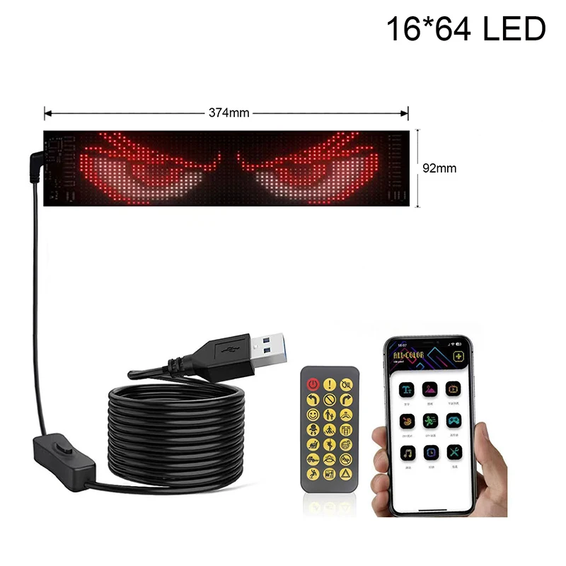 Car/Truck RGB Bluetooth Panel Lamp, LED Matrix Pixel Lights, Programmable Bluetooth App Control, Flexible Display Light